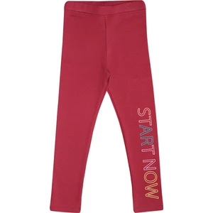 Bordo Start Now Baskılı Kız Çocuk Kışlık Şardonlu Kız Çocuk Tayt