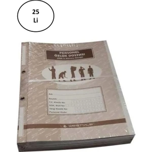 Batı Personel Özlük Dosyası 25'li Paket Kahverengi Renk ve Standart Ölçülerle