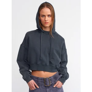 40199 Yıkama Efektli Sweatshirt-Antrasit