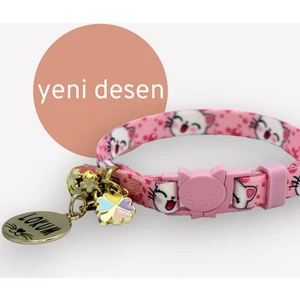 Güvenlik Kilitli Kedi Tasması 1 cm Pembe