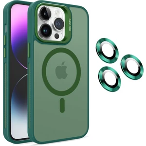 Apple iPhone 14 Pro Max Kılıf Magsafe Standlı + Klon Kamera Lensli Kapak