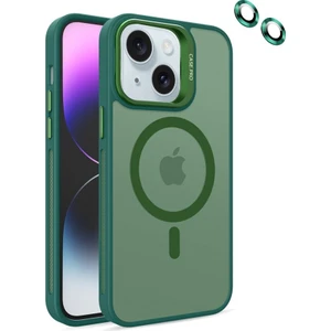 Apple iPhone 15 Plus Kılıf Magsafe Standlı + Klon Kamera Lensli Kapak