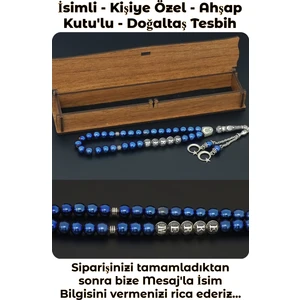Tesbih Sakarya Kişiye Özel Isimli Mavi Hematit Doğal Taş Tesbih