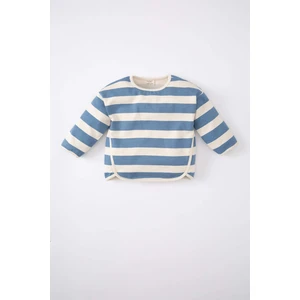 Kız Bebek Bisiklet Yaka Çizgili Sweatshirt C2402A524SP