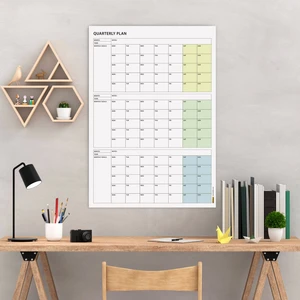 Tarihsiz Üç Aylık Duvar Takvimi Yeşil Üç Aylık Duvar Planlayıcısı 90 Günlük Takvim 90 Günlük Plan 70 x 100 cm