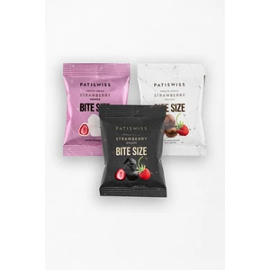 Bite Size Sütlü, Bitter, Beyaz Çikolatalı Çilek Draje Seti 30g x 3 Adet