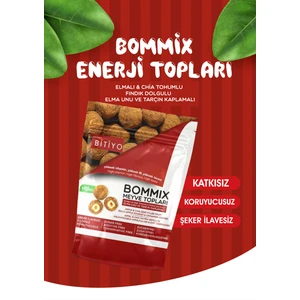 Anında Bitiyo Bommix Elmalı & Chia Tohumlu Tarçın Kaplamalı Meyve Topları 100 gr Katkısız Şekersiz
