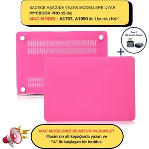 Macbook Pro Kılıf 15 inç A1707 A1990 ile Uyumlu Mat