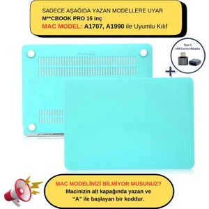 Macbook Pro Kılıf 15 inç A1707 A1990 ile Uyumlu Mat