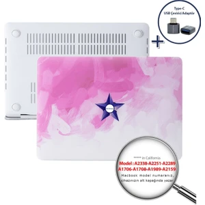 Macbook Pro Kılıf 13inç M1-M2, Paint02 (Type-c'li Model)A2338 A2289 A2251 A1706-08 A1989 A2159 ile Uyumlu