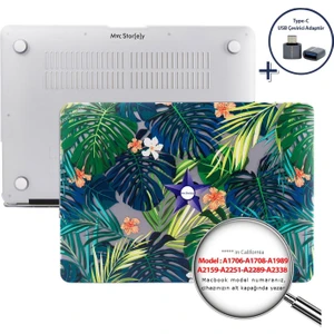 Macbook Pro 13inç Kılıf M1-M2, Flower01 (Type-c'li Model)A2338 A2289 A2251 A1706-08 A1989 A2159 ile Uyumlu