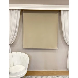 Stor Perde Kalın Kumaş (Keten) -Alüminyum Kasa Boru - Koyu Bej