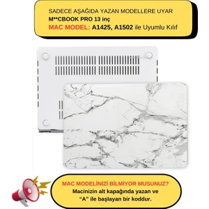 Macbook Pro Kılıf 13 inç Mermer (Eski HDMI'lı Model 2012-2015) A1425 A1502 ile Uyumlu