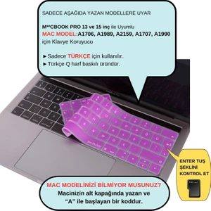 Macbook Pro Klavye Kılıfı Türkçe Q Baskı A1706 A1989 A2159 A1707 A1990 ile Uyumlu