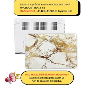 Macbook Pro Kılıf 13 inç Mermer (Eski HDMI'lı Model 2012-2015) A1425 A1502 ile Uyumlu