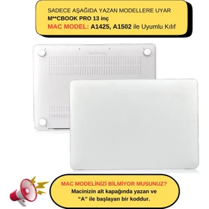 Macbook Pro Kılıf 13 inç Mat Kılıf (Eski HDMI'lı Model 2012-2015) A1425 A1502 ile Uyumlu