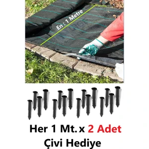 Mgf Plast En: 1mt x Boy: 20MT. Yabani Ot Kontrol Bahçe Yer Örtüsü-Çim Sınırlayıcı Bezi-Malçlama Bahçe Keçesi Kesilebilir Bariyer Jüt Kumaş