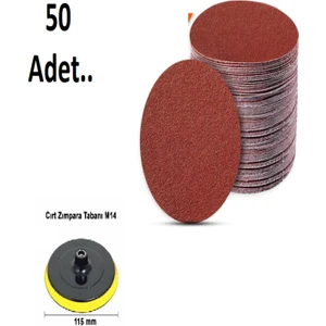 Cırt Zımpara 115 mm 50 Adet + Zımpara Tabağı 180 Kum..