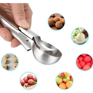 Paslanmaz Çelik Kurabiye Helva Sunum Kaşığı Top Dondurma Kaşığı CIN509