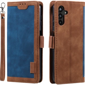 Seashell Digital Samsung Galaxy S23 Fe Stand Cüzdan Flip Kapak Pu Deri Retro Kılıfı Bilek Strap-Blue ile (Yurt Dışından)