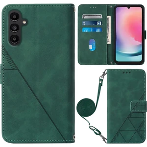 Seashell Digital Samsung Galaxy S23 Fe Deri Için Telefon Kılıfı Omuz Kayışı Blackish Yeşil ile Baskılı Cüzdan Stand Kapağı (Yurt Dışından)