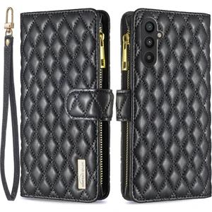 Seashell Digital Samsung Galaxy A25 5g Flip Case Cüzdan Telefon Stand Kabuk Fermuarı Cep Deri Kapak Black (Yurt Dışından)