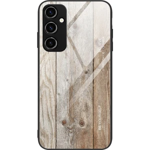 Seashell Digital Samsung Galaxy A34 5g Ahşap Desen Çizelge Karşıtı Temperli Cam Telefon Kılıfı Tpu Çerçeve Koruyucu Kapak Grey (Yurt Dışından)