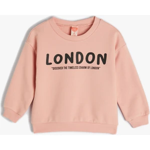 Sweat Uzun Kollu Bisiklet Yaka London Baskılı Pamuklu