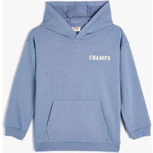 Kapşonlu Sweatshirt Kanguru Cepli Baskı Detaylı