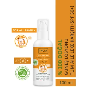 %100 Doğal ve Organik Tamanu Yağlı Güneş Losyonu Mineral Filtreli Tüm Aile Için 50 SPF 100 ml