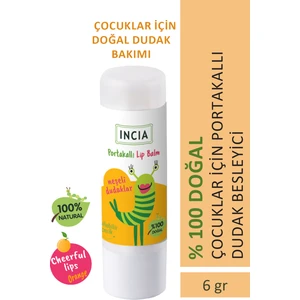 %100 Doğal Kids Dudak Besleyici Portakal Bitkisel Nemlendirici Dudak Bakım Kremi 6 G