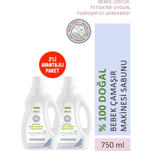 %100 Doğal Bebek Çamaşır Sabunu Bitkisel Deterjan Yumuşatıcılı Lavanta 750 ml X2 Adet