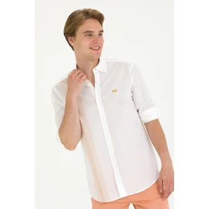 U.S. Polo Assn. Erkek Camel Gömlek Desenli 50264069-VR015