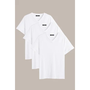 Metalıc Erkek Çok Renkli T- Shirt Regular Fit Rahat Kesim V Yaka 3'lü Basic Tişört Paketi