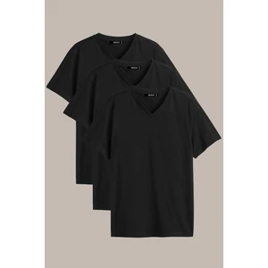 Metalıc Erkek Çok Renkli T- Shirt Regular Fit Rahat Kesim V Yaka 3'lü Basic Tişört Paketi