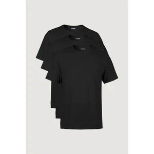 Erkek Çok Renkli T- Shirt Regular Fit Rahat Kesim Bisiklet Yaka 3'lü Basic Tişört Paketi