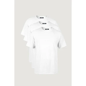 Erkek Çok Renkli T- Shirt Regular Fit Rahat Kesim Bisiklet Yaka 3'lü Basic Tişört Paketi