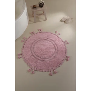 Olivid Yuvarlak Banyo Paspası %100 Pamuk 100x100 Pembe