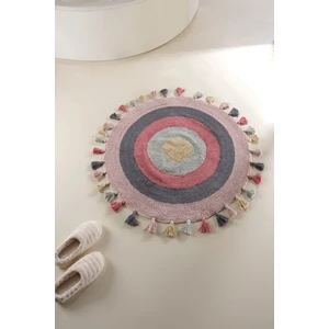 Laura Yuvarlak Banyo Paspası %100 Pamuk 100x100 Pembe