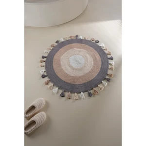 Laura Yuvarlak Banyo Paspası %100 Pamuk 100x100 Bej