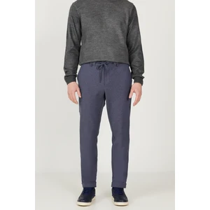 Altınyıldız Classics Erkek Lacivert Slim Fit Dar Kesim Beli Bağlamalı Esnek Pantolon