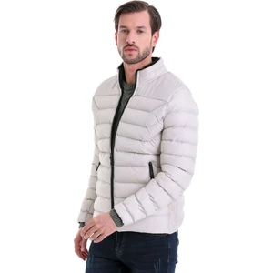 Unisex Slim Fit Düz Yaka Rüzgar Geçirmez Erkek Kışlık Şişme Mont