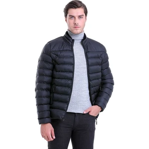 Unisex Slim Fit Düz Yaka Rüzgar Geçirmez Erkek Kışlık Şişme Mont