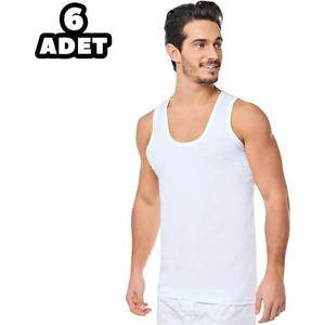 Seher Yıldızı Seher Beyaz Erkek Penye Atlet 6'lı