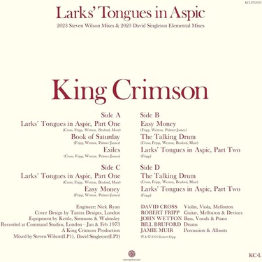 King Crimson - Larks' Tongues In Aspic - 2LP (50th Fiyatı
