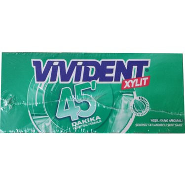 VİVİDENT XYLIT 45 DAKİKA YEŞİL NANE AROMALI 26
