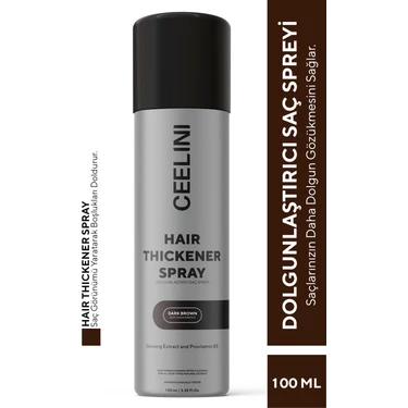 Ceelini Dolgunlaştırıcı Saç Spreyi Koyu Kahverengi 100 ml Tüm Saç Tipleri için Belirginleştirici