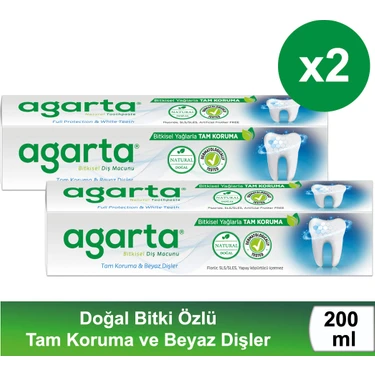 Agarta Doğal Bitki Özlü Florürsüz Diş Macunu 100 Ml/130 Gr X 2