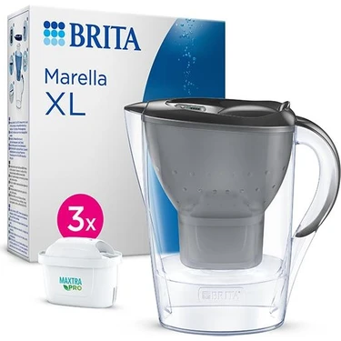 Brıta Marella Xl 3x Maxtra Pro All-In-1 Filtreli Su Arıtma Sürahisi - Grafit, 3,5