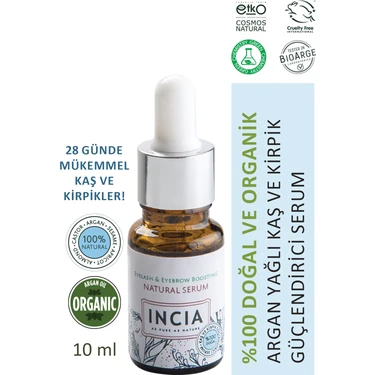 INCIA %100 Doğal Kaş Ve Kirpik Güçlendirici Serum Bitkisel Yoğunlaştırıcı Yoğun Bakım Yağı Vegan 10